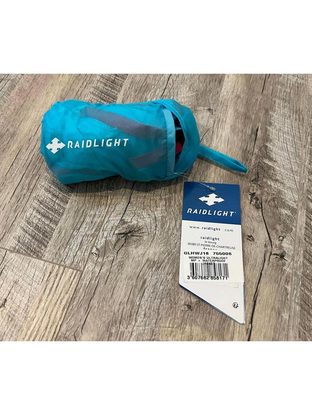New Women's Raidlight Ultralight MP+ Blue Waterproof Breathable Jacket with Hood - Picture 6 of 14